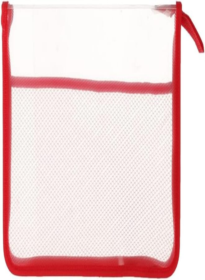 3A A4-836 Plastic Zipper File A4 23 * 32 cm 1 Piece - Red